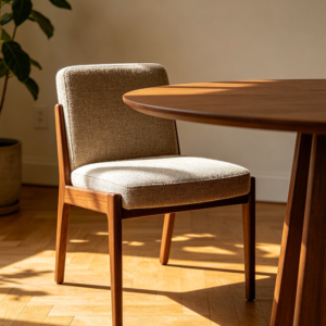 Upholstered Dining Chair with Fabric Seat Pad